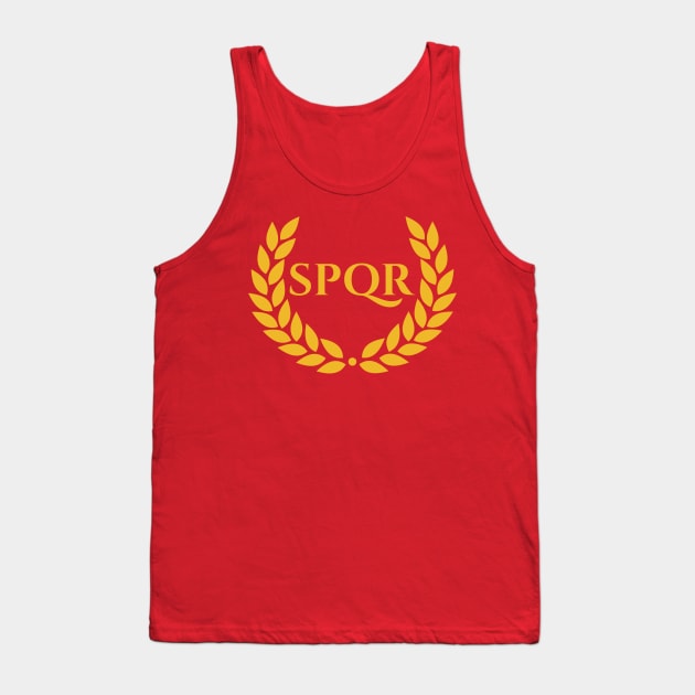 SPQR Ancient Rome Classical Greek Laurel Roman History Tank Top by Styr Designs